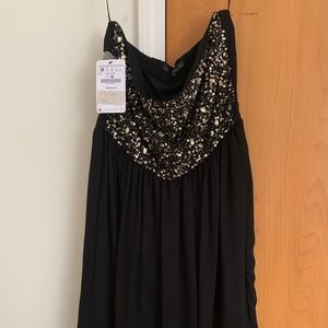 ZARA Strapless Beaded Dress